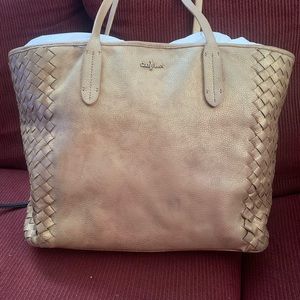 Cole Haan gold metallic tote/handbag/purse